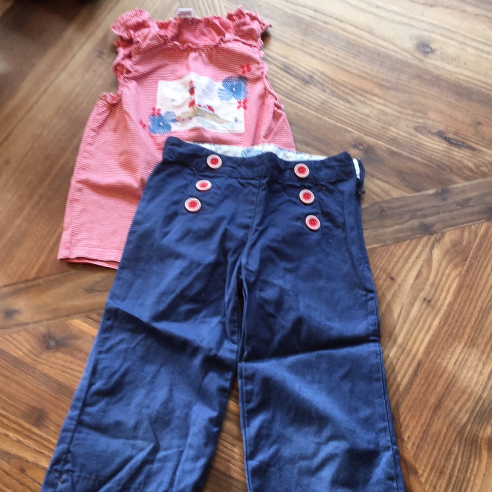 4th Of July Janie and Jack sailor pants and top!